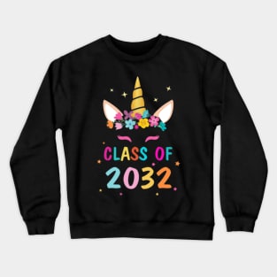 Kid Unicorn First Day Of School Class Of 2032 Crewneck Sweatshirt